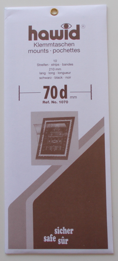 (image for) Hawid Stamp Mounts - Black 210mm x 70mm Blocks